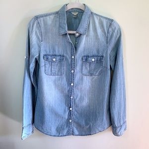 JCrew Keeper Chambray Long Sleeved Shirt - 2